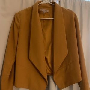 mustard cropped blazer